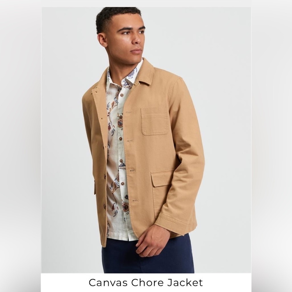 Ben Sherman denim jean suit blazer jacket  brown coat M $119